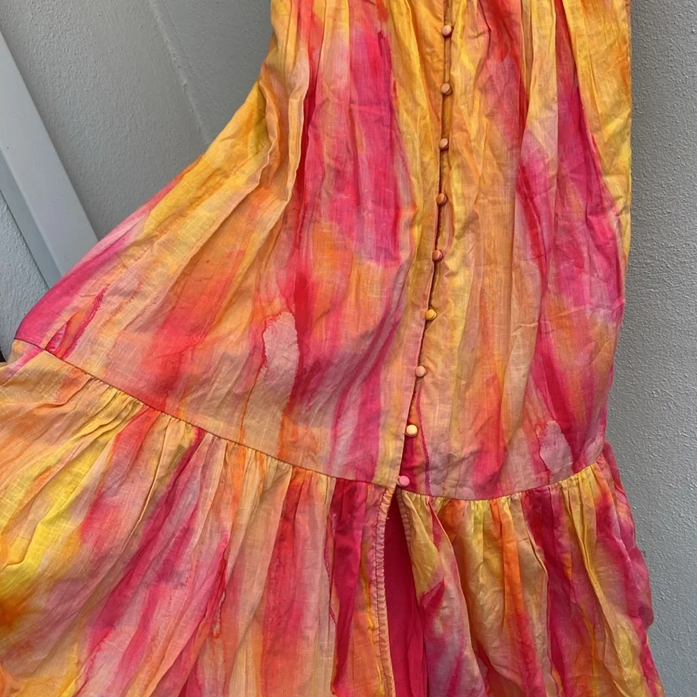 Anthropologie The Peregrine Midi Dress Pink Orange Maxi Size XS - Picture 11 of 16